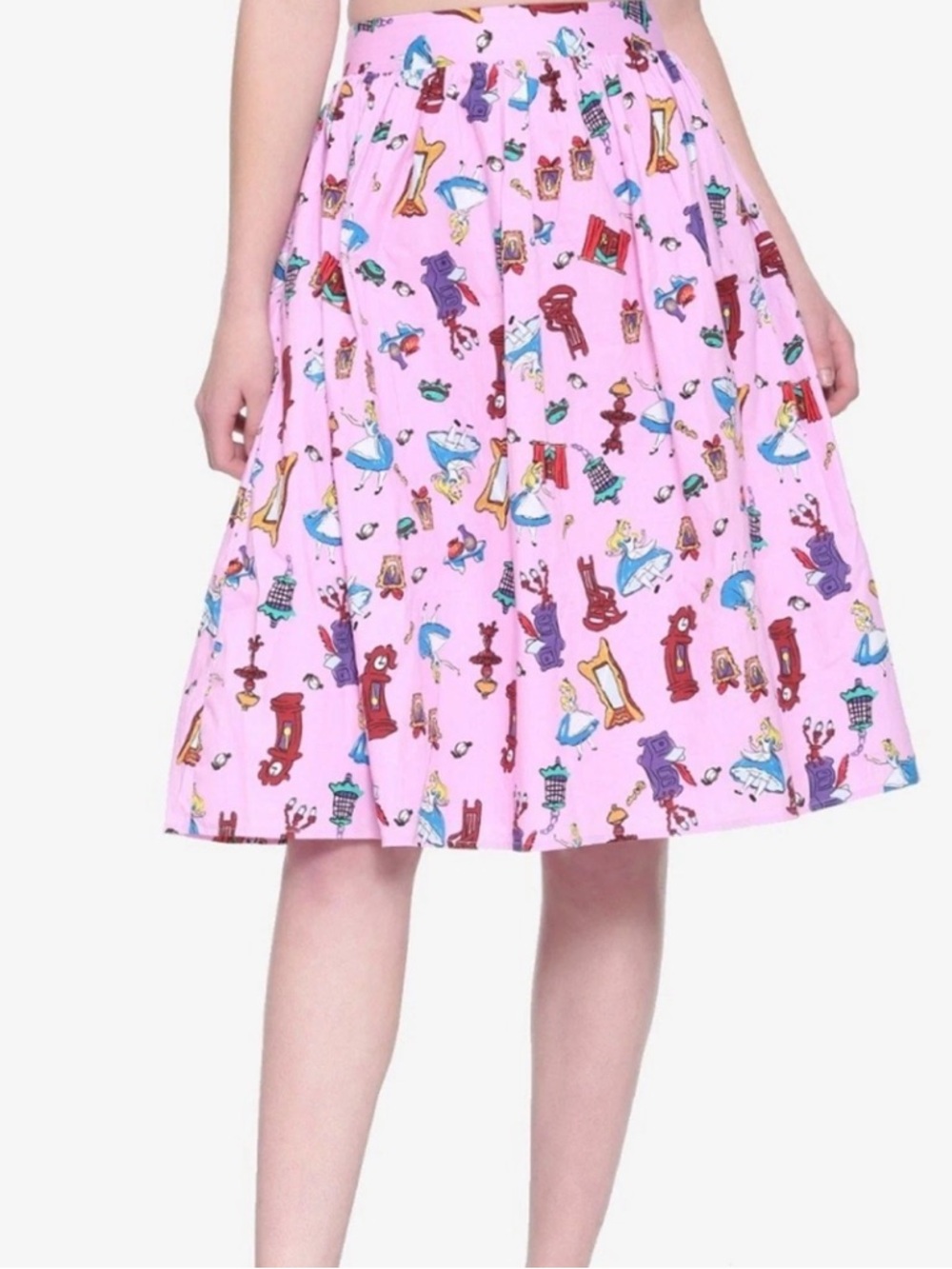 Disney Hot Topic Skirt Women's Size Small Pink Alice in Wonderland